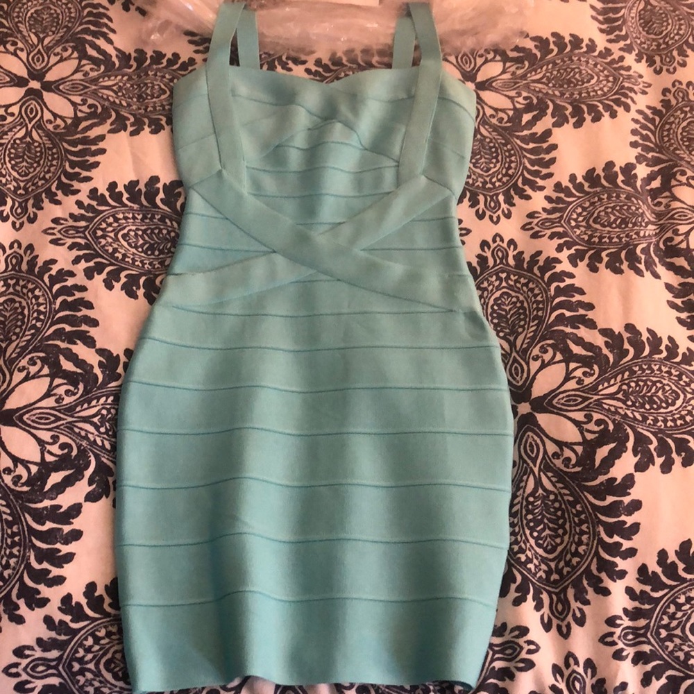 Bright blue bandage dress